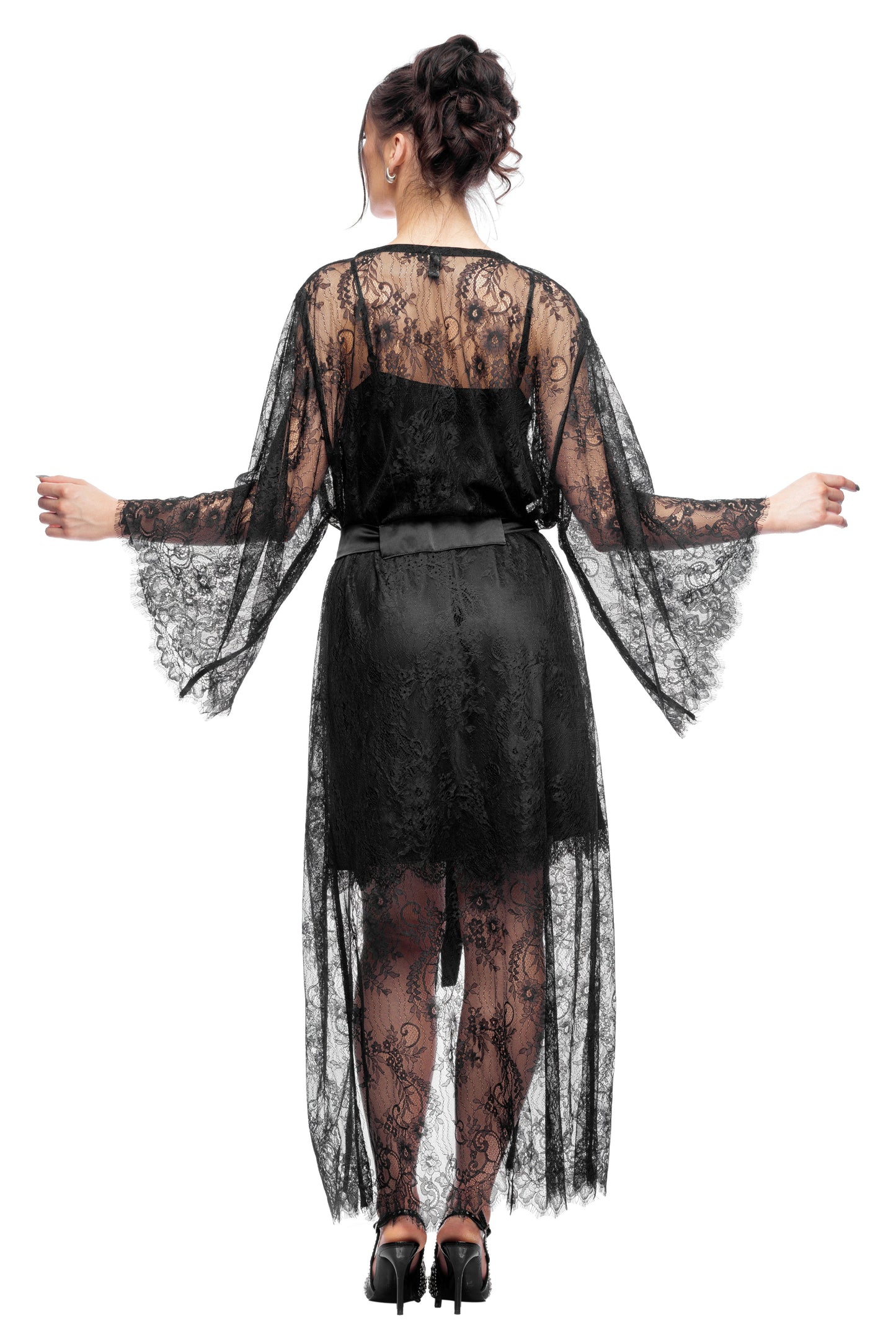 Midnight Lace Robe Black