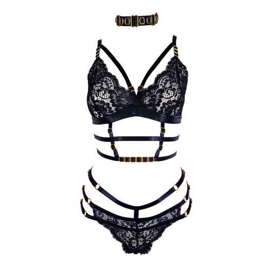 Rock Star lace lingerie set black