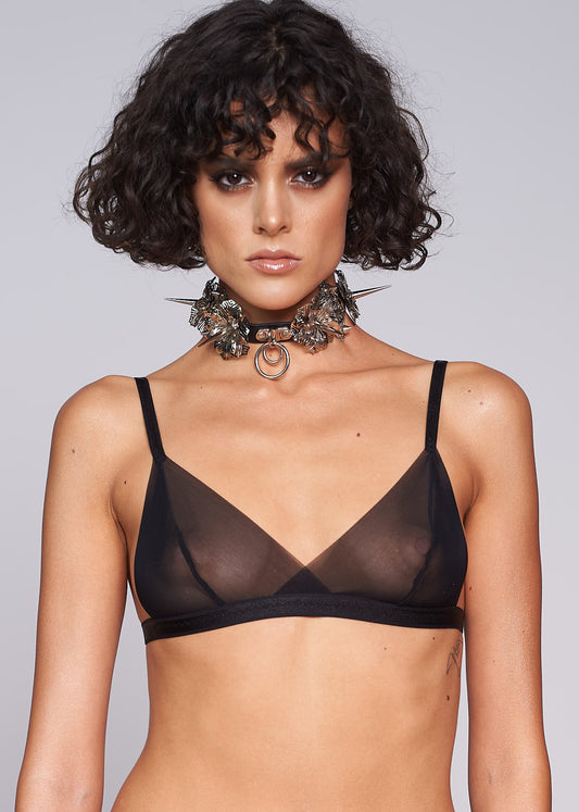 Transparent bra black