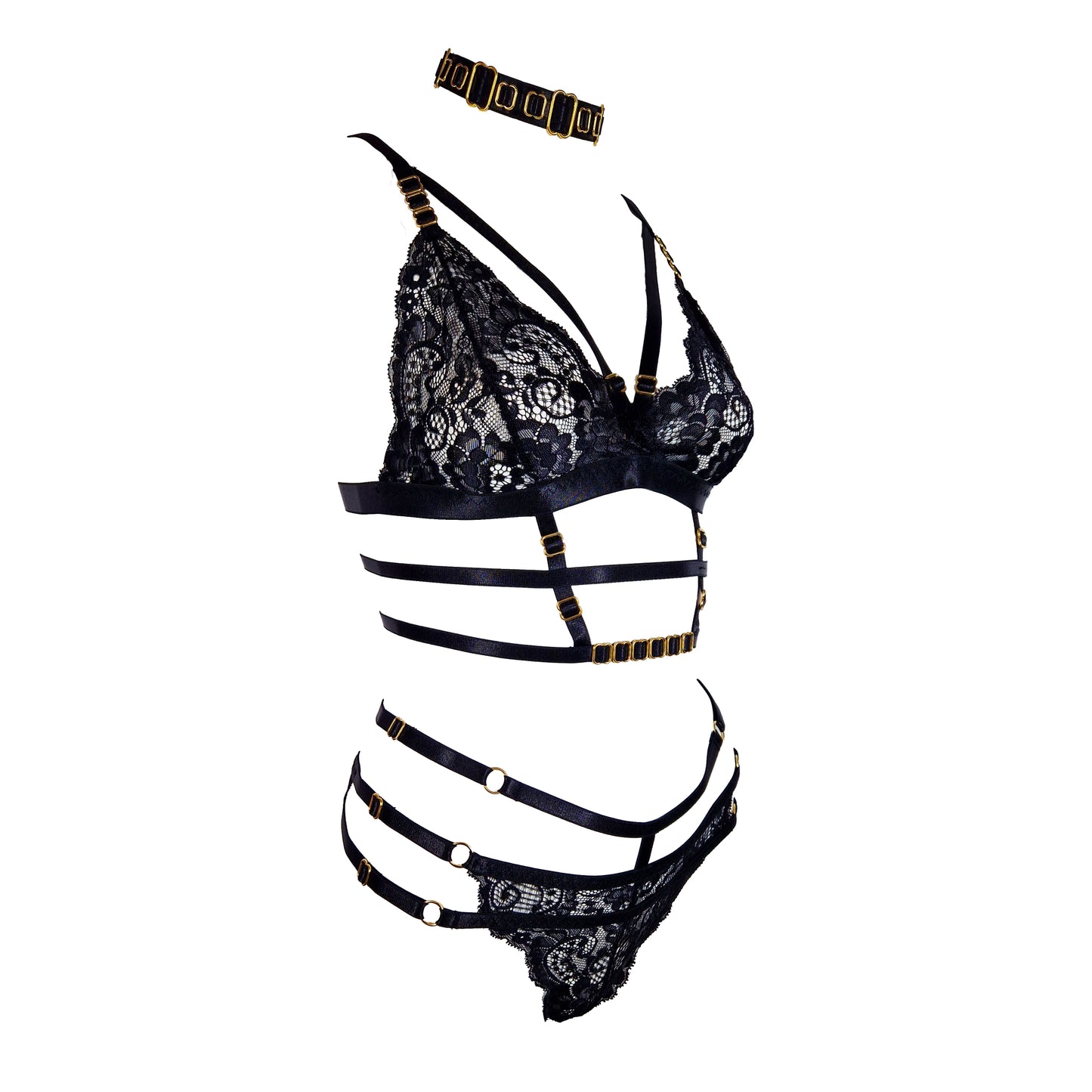 Rock Star lace lingerie set black