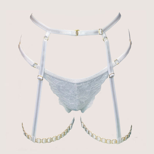 Ice Queen thigh harness white
