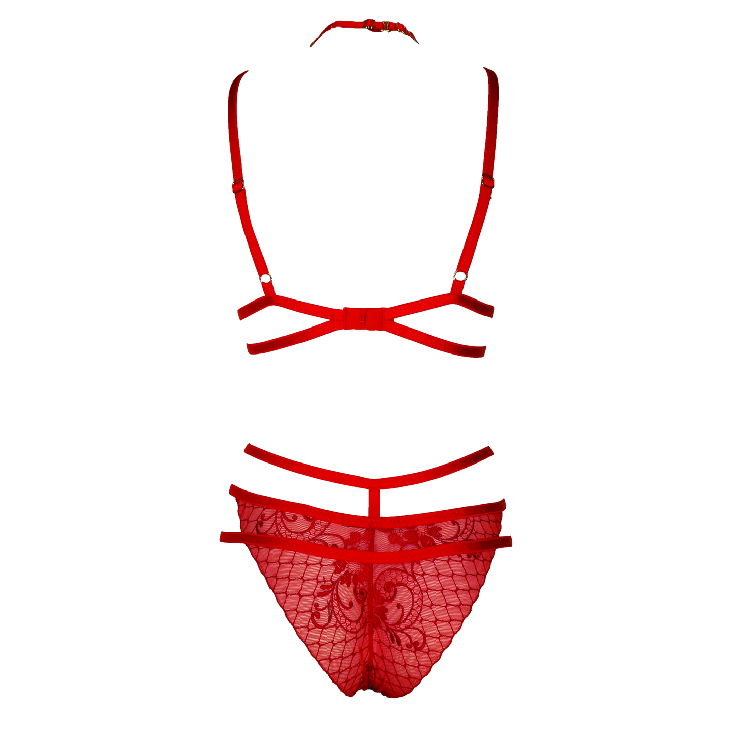 Genevive lace lingerie set red