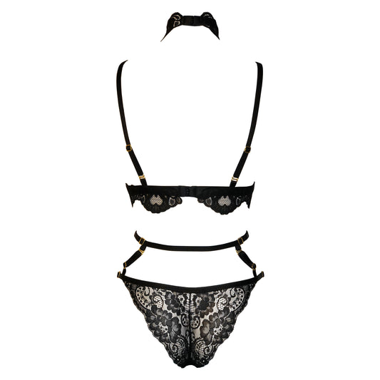 Cat Lady lace lingerie set black
