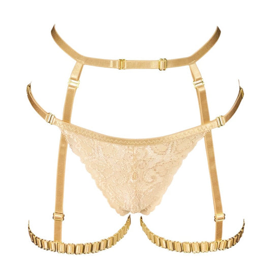 22k Gold thigh harness nude