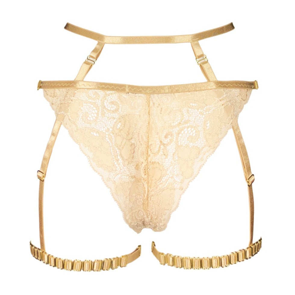 22k Gold thigh harness nude