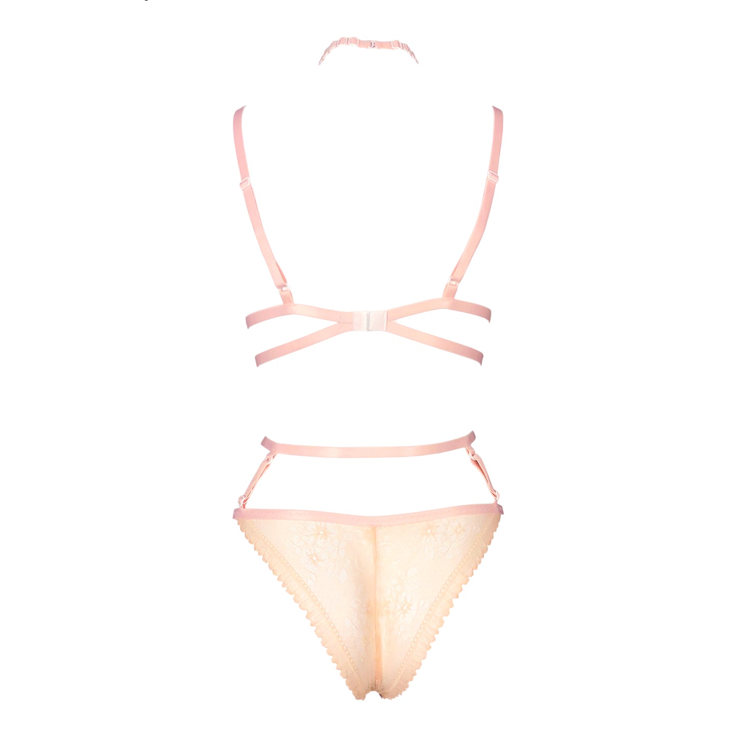 Grace lace lingerie set in baby pink