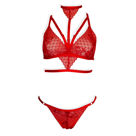 Lady Marmalade Red Lace Bodysuit